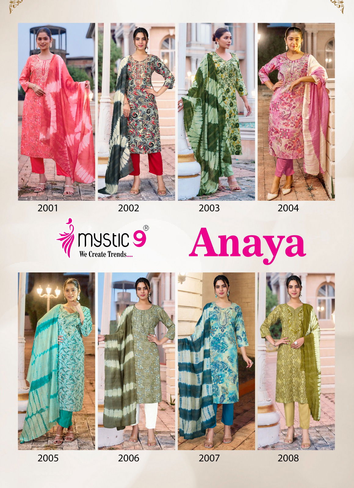 Anaya Vol 2 By Mystic 9 Rayon Kurti With Bottom Dupatta Wholesalers In Delhi